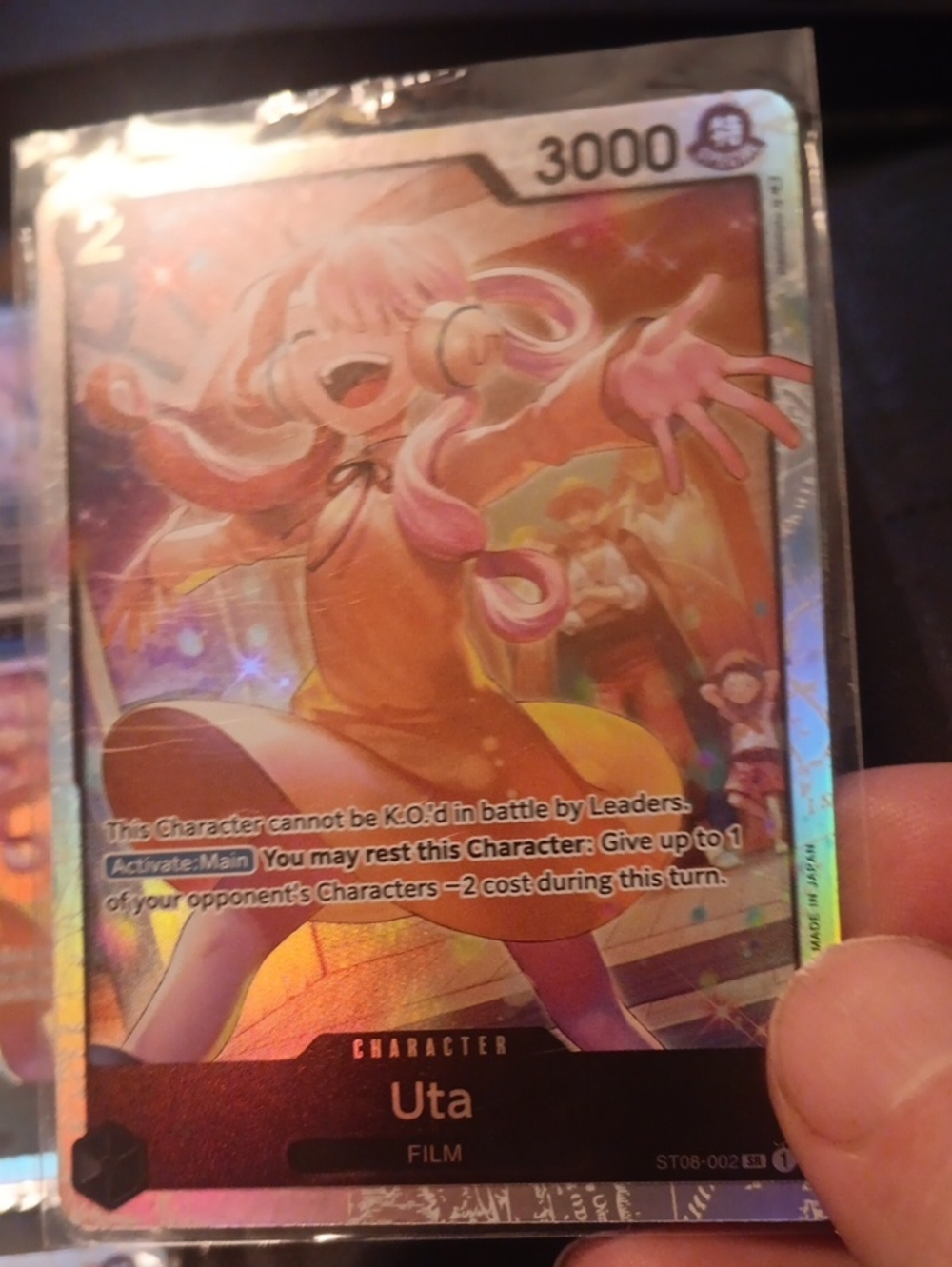 Onepiece Uta Holo Character Card - Orange & Pink Artwork